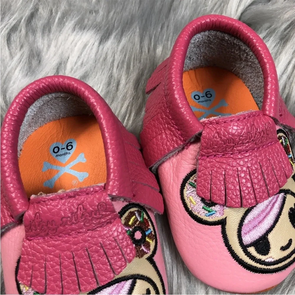 Itzy Ritzy Pink Tokidoki Donutella Baby Girls Moccasins 0-6 Months